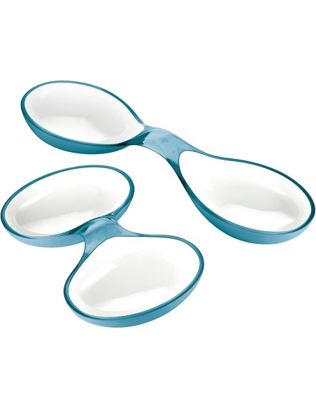 Grace set 2 antipastiere moderne nel brioso colore azzurro mare per freschi e sfiziosi aperitivi ed antipasti con gli amici -...