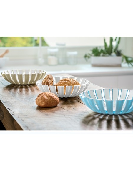 Grace cestino contenitore moderno azzurro ideale come porta pane o frutta per una tavola moderna ed accattivante -GUZZINI