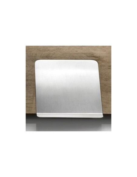 Workstation tagliere di design moderno e multifunzione con alloggio ipad realizzato in legno di noce canaletto ed acciaio ino...