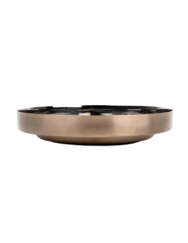 Foodwear rivoluzionaria padella grande o piatto o vassoio di alto design moderno in acciaio trilaminato bronzo con manico pin...