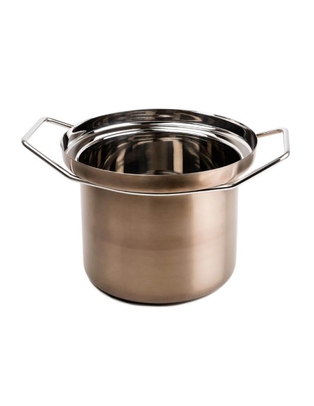 Foodwear sofisticata e moderna pentola in acciaio bronzo dal design moderno completa di coperchio in vetro KnIndustrie -KNIND...