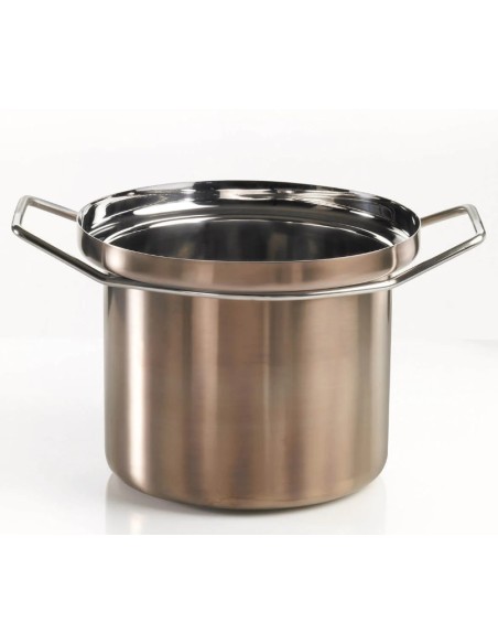 Foodwear sofisticata e moderna pentola in acciaio bronzo dal design moderno completa di coperchio in vetro KnIndustrie -KNIND...