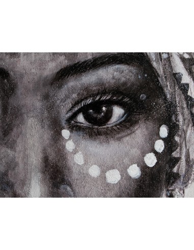 Quadro Etnico Tazama di Donna Africana - Espressione Artistica su Tela con Cornice di Legno per un Charme Unico -SCHULLER