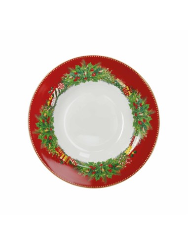 Servizio tavola natalizio 18 pezzi con decorazione del natale Elfomagia -BRANDANI
