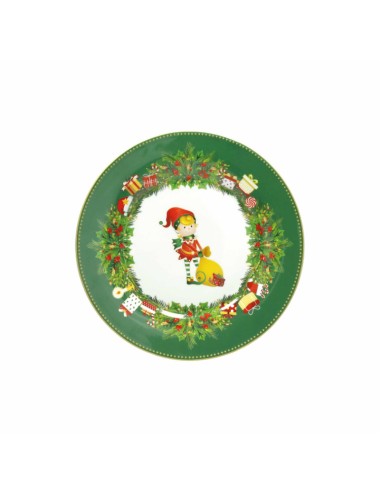 Servizio tavola natalizio 18 pezzi con decorazione del natale Elfomagia -BRANDANI