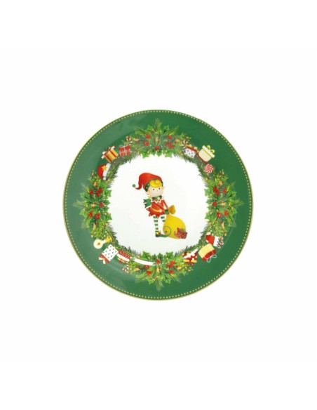 Servizio tavola natalizio 18 pezzi con decorazione del natale Elfomagia -BRANDANI