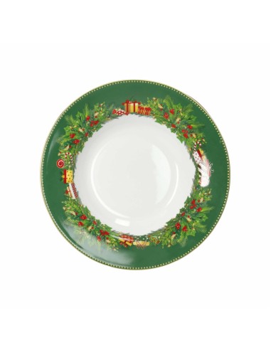 Servizio tavola natalizio 18 pezzi con decorazione del natale Elfomagia -BRANDANI