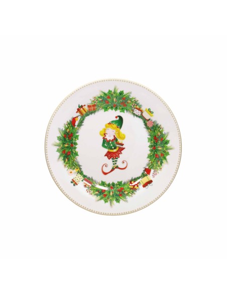 Servizio tavola natalizio 18 pezzi con decorazione del natale Elfomagia -BRANDANI