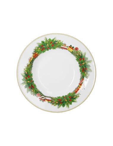 Servizio tavola natalizio 18 pezzi con decorazione del natale Elfomagia -BRANDANI