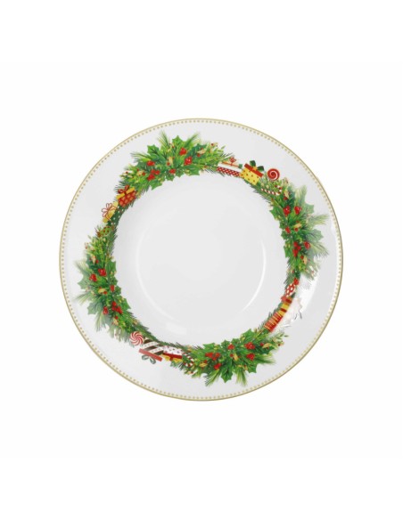 Servizio tavola natalizio 18 pezzi con decorazione del natale Elfomagia -BRANDANI