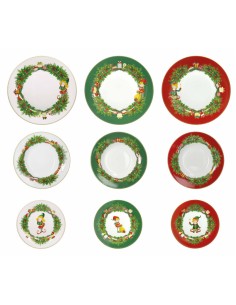 Servizio tavola natalizio 18 pezzi con decorazione del natale Elfomagia -BRANDANI 2