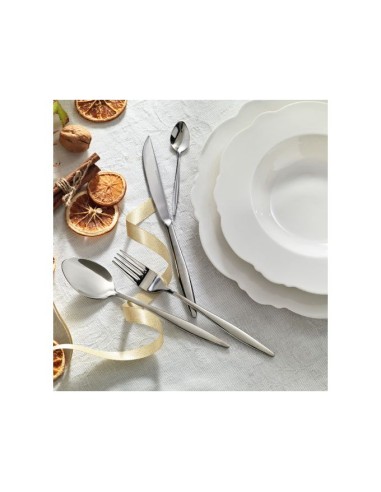 Servizio da Tavola in stile classico 18 Pz. serie Meringa in new bone china bianco -BRANDANI