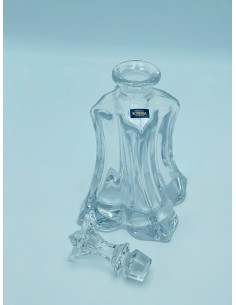 Floreale decanter da vino e bottiglia con tappo lavorato in cristallo di bohemia trasparente -KVETNA 2