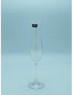 Ellen Set 6 flute da vino champagne e spumante in cristallo di bohemia trasparente -KVETNA
