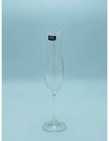 Ellen Set 6 flute da vino champagne e spumante in cristallo di bohemia trasparente -KVETNA