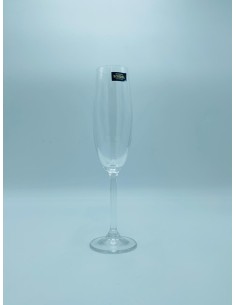 Gastro Set 6 Flute vino champagne e spumante in cristallo di bohemia trasparente -KVETNA