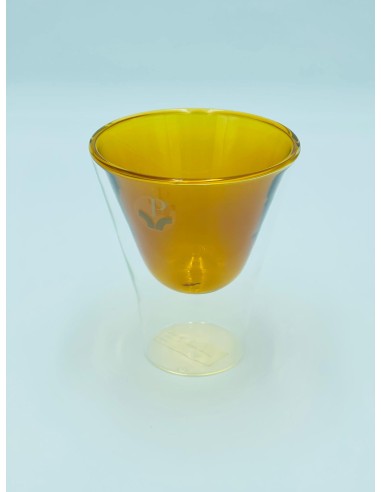 Cherry Set 2 bicchieri vino in vetro fusione di murano lavorato a mano con ambra giallo -PAGNOSSIN