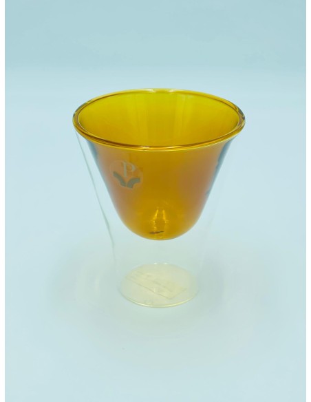 Cherry Set 2 bicchieri acqua in vetro fusione di murano lavorato a mano con ambra giallo -PAGNOSSIN