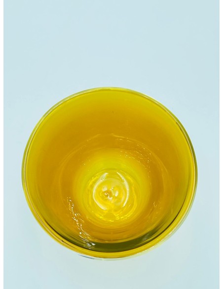 Cherry Set 2 bicchieri acqua in vetro fusione di murano lavorato a mano con ambra giallo -PAGNOSSIN