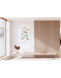 Ventagli quadro con foglie di ginkgo biloba in rilievo dai colori pastello dipinte a mano su tela di cotone -AGAVE S.R.L. 2