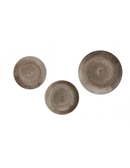Essential Servizio Piatti 18 Pezzi in porcellana colore sabbia -BRANDANI