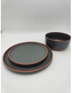 Servizio piatti da tavola 18 pezzi in stoneware effetto terracotta -VILLA D' ESTE