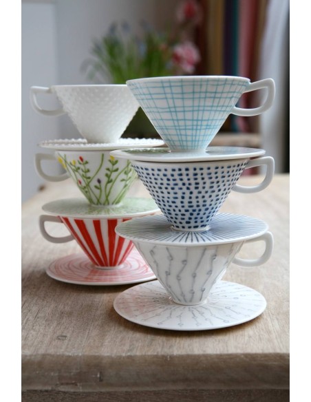 SET 6 TAZZE DA CAFFE' IN PORCELLANA DECORATA SERIE SEASONS -L'ABITARE