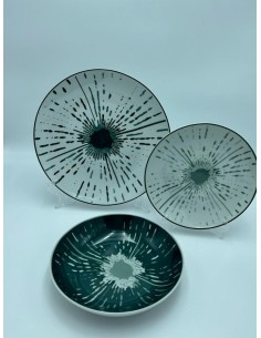 SERVIZIO PIATTI 18 PEZZI MODERNO VINTAGE IN CERAMICA