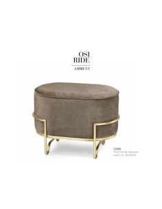 Osiride Pouf ovale in velluto marrone e struttura oro un accostamento lussuoso ed elegante per la tua camera da letto o salon...