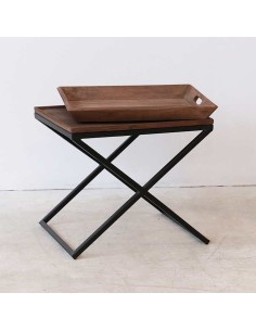 Plateu Tavolino con vassoio in legno -INNOVA LIVING