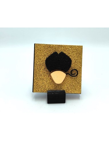 Quadro San Gennaro oro - nero 9x9da parete o in appoggio con base -ALLERIA