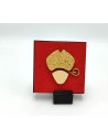Quadro San Gennaro rosso - oro 9x9da parete o in appoggio con base -ALLERIA