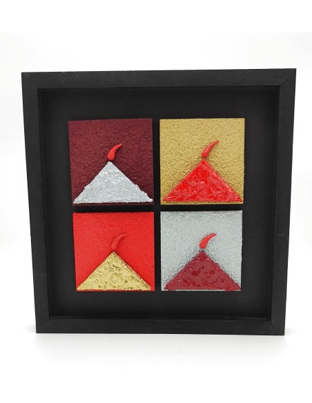 Quadro Vesuvio Multicolor 25x25 da parete -ALLERIA