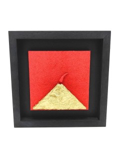 Quadro Vesuvio oro - rosso 19x19 da parete -ALLERIA
