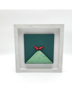 Quadro Vesuvio verde chiaro - scuro 19x19 da parete -ALLERIA