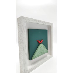 Quadro Vesuvio verde chiaro - scuro 19x19 da parete -ALLERIA 2