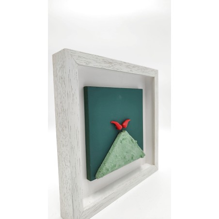 Quadro Vesuvio verde chiaro - scuro 19x19 da parete -ALLERIA