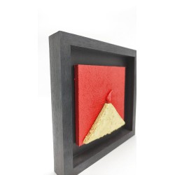 Quadro Vesuvio oro - rosso 19x19 da parete -ALLERIA 2