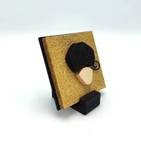 Quadro San Gennaro oro - nero 9x9da parete o in appoggio con base -ALLERIA