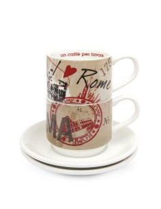 SET 2 TAZZE CAFFE' IMP. INTHECITY ROMA -EGAN