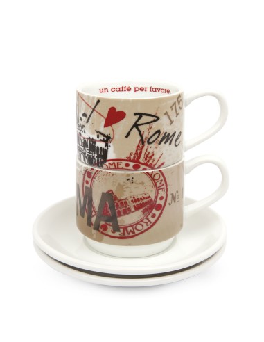 SET 2 TAZZE CAFFE' IMP. INTHECITY ROMA -EGAN