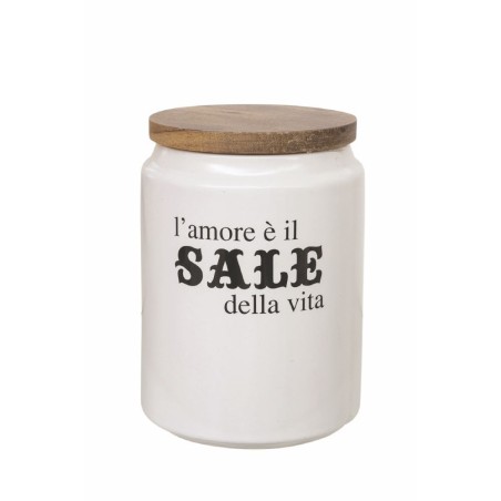 Idee set 3 barattoli contenitori moderni contemporanei in gres bianco grigio e nero con tappo in legno -VILLA D' ESTE