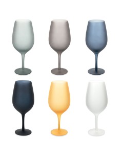 Cala Dorada set 6 calici vino moderni contemporanei in vetro opaco frosted -VILLA D' ESTE