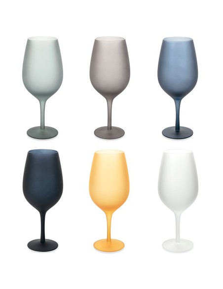 Cala Dorada set 6 calici vino moderni contemporanei in vetro opaco frosted -VILLA D' ESTE