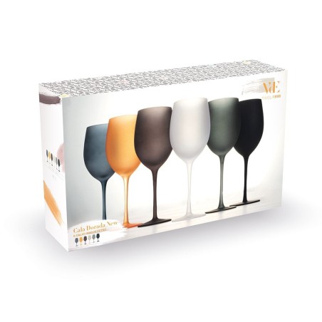 Cala Dorada set 6 calici vino moderni contemporanei in vetro opaco frosted -VILLA D' ESTE