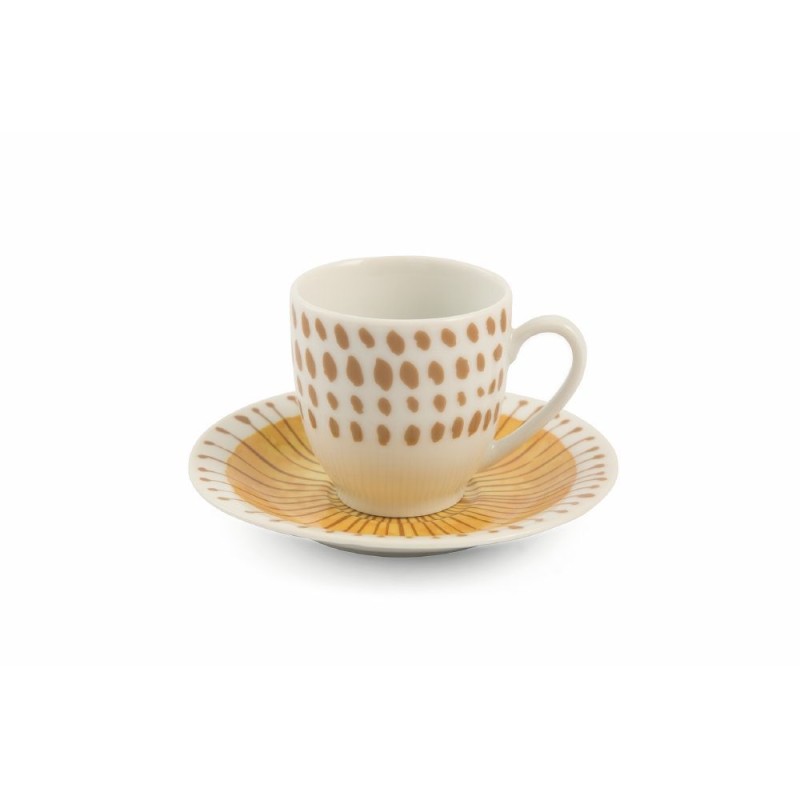 Marea set 6 tazzime da caffè con piattino del buon umore con colori e fantasie vivaci e briose -VILLA D' ESTE