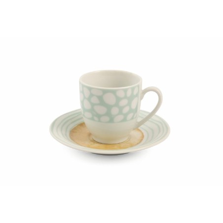 Marea set 6 tazzime da caffè con piattino del buon umore con colori e fantasie vivaci e briose -VILLA D' ESTE