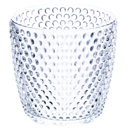 Geometrie clear set 6 bicchieri in vetro trasparente con decori contemporanei a rilievo -VILLA D' ESTE