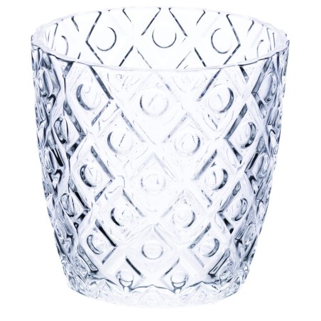 Geometrie clear set 6 bicchieri in vetro trasparente con decori contemporanei a rilievo -VILLA D' ESTE