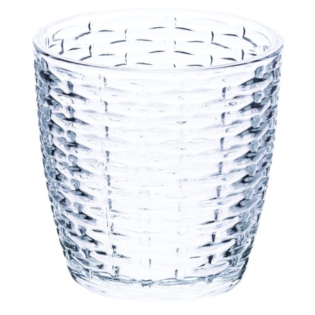 Geometrie clear set 6 bicchieri in vetro trasparente con decori contemporanei a rilievo -VILLA D' ESTE
